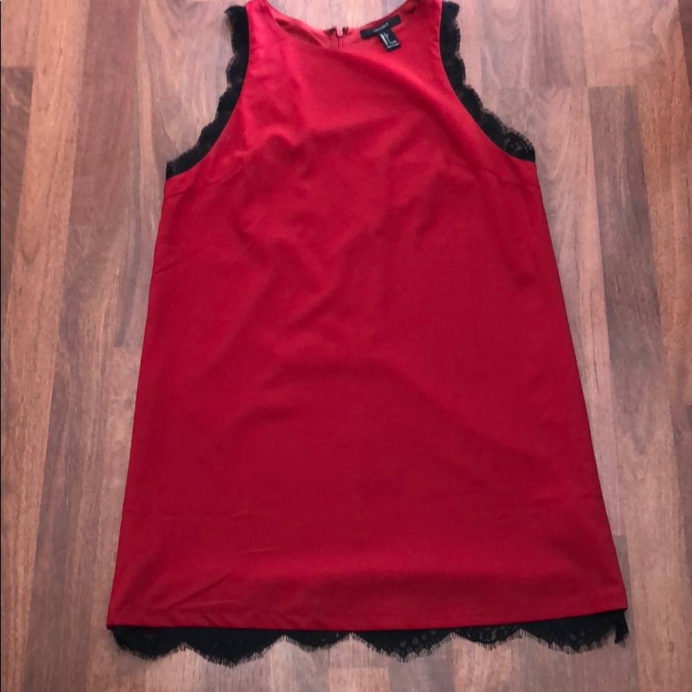 Red Dress with Lace - Size L